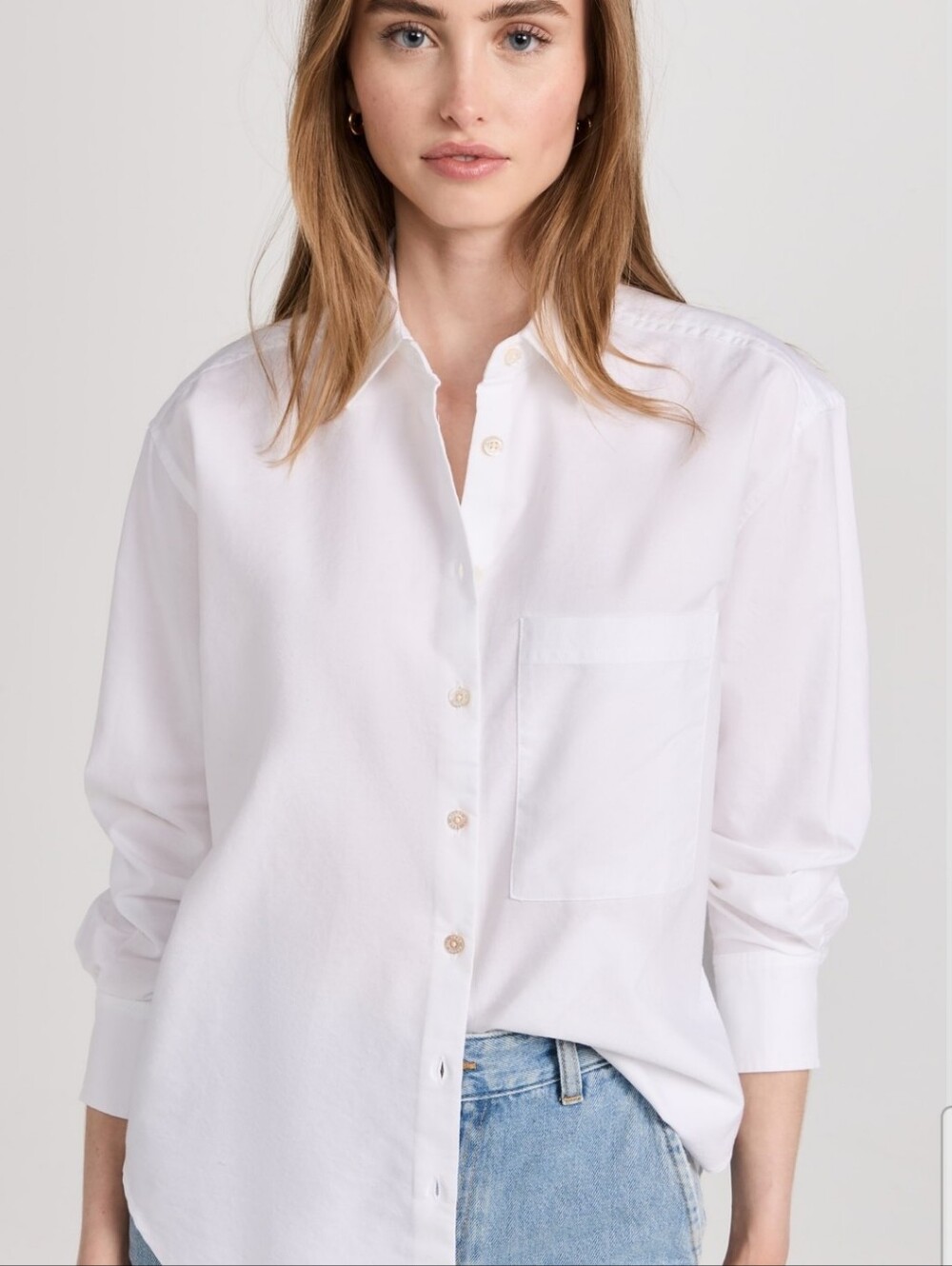 AYR The Deep End White Oxford Shirt Women's XS 100% Cotton Oversized Classic